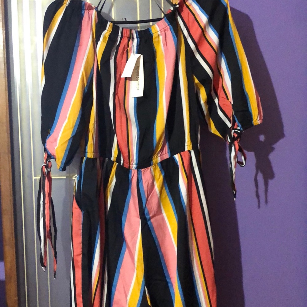 One piece long pants Black & pink large brand new